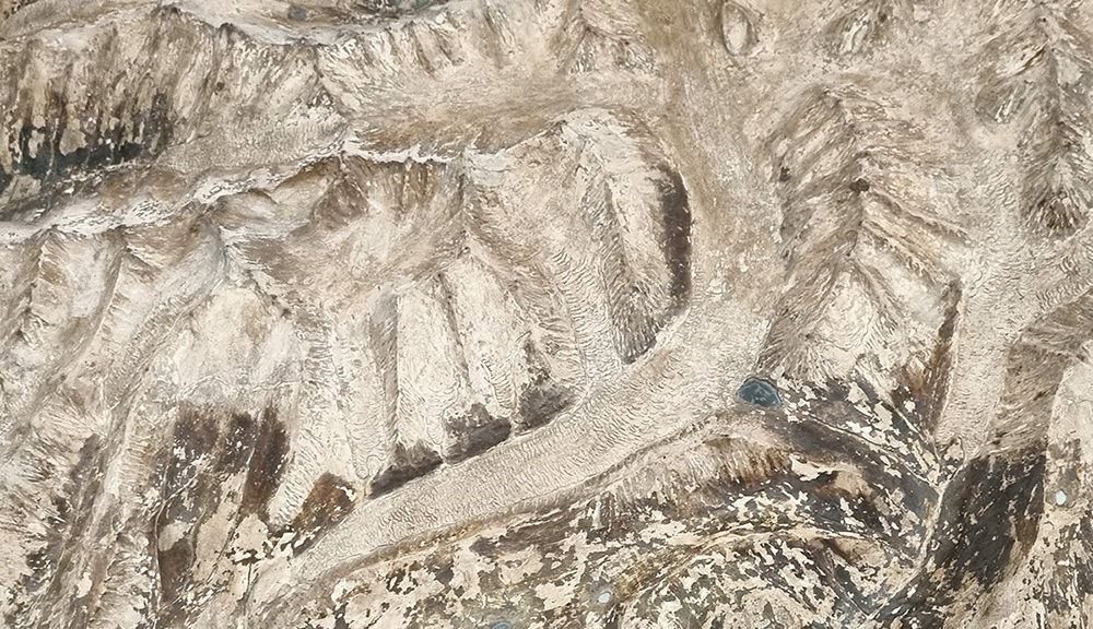 Ausschnitt aus dem Relief mit modellierten Aletschgletscher