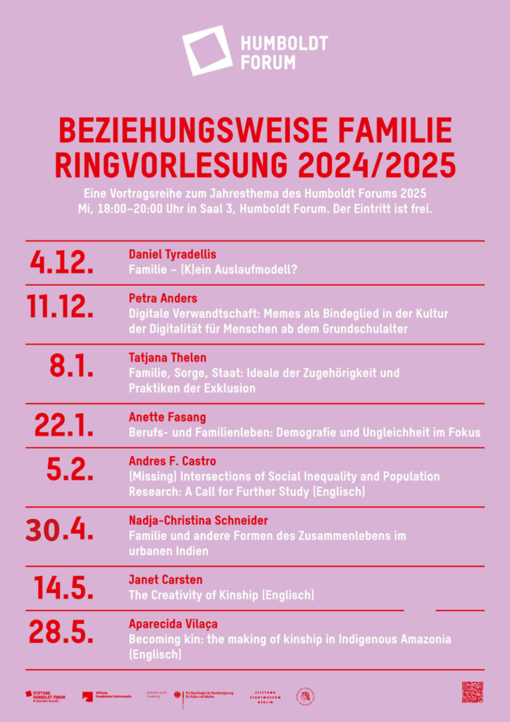 Plakat Ringvorlesung Beziehungsweise Familie