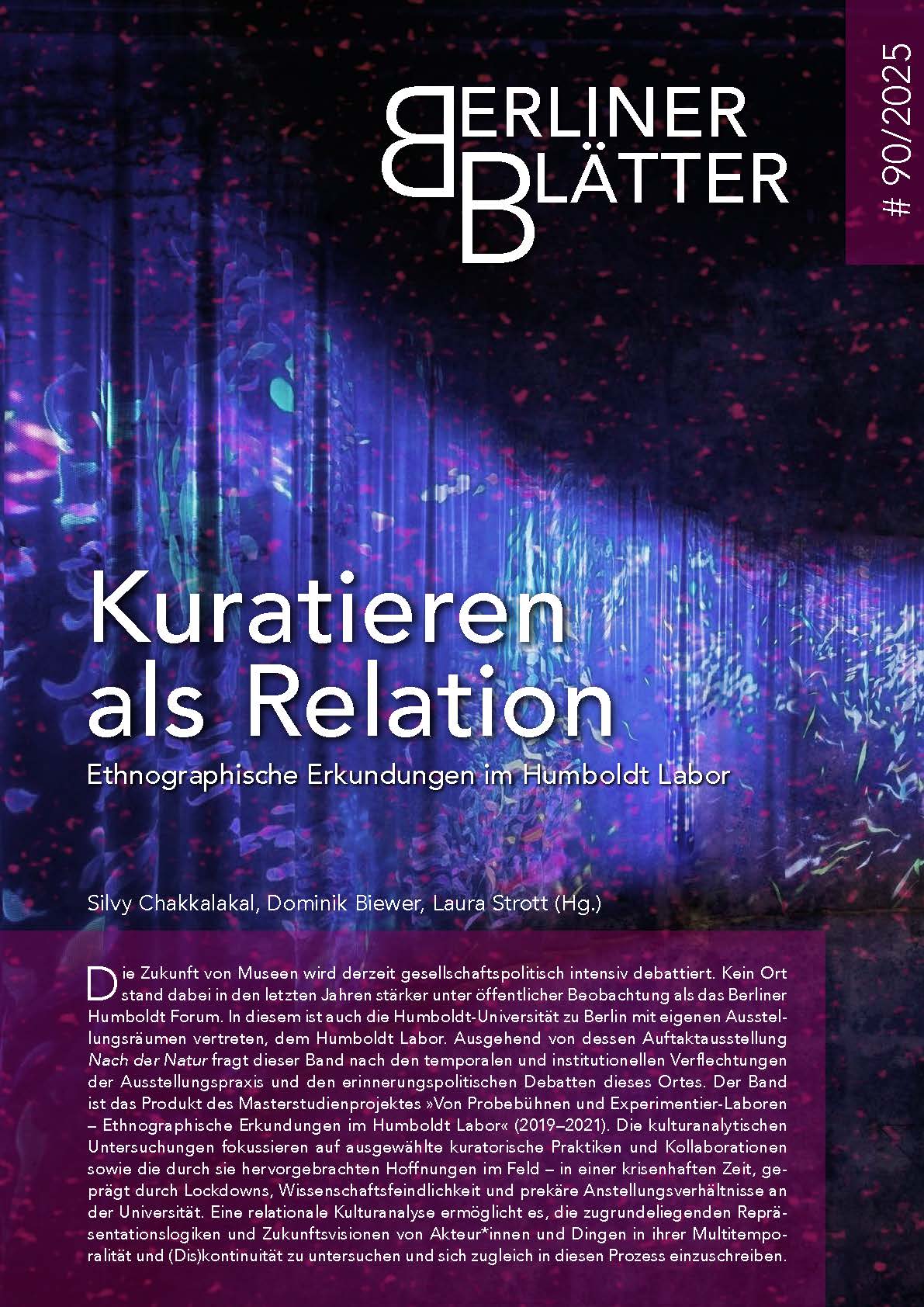 Cover BerlinerBlätter Kuratieren als Relation