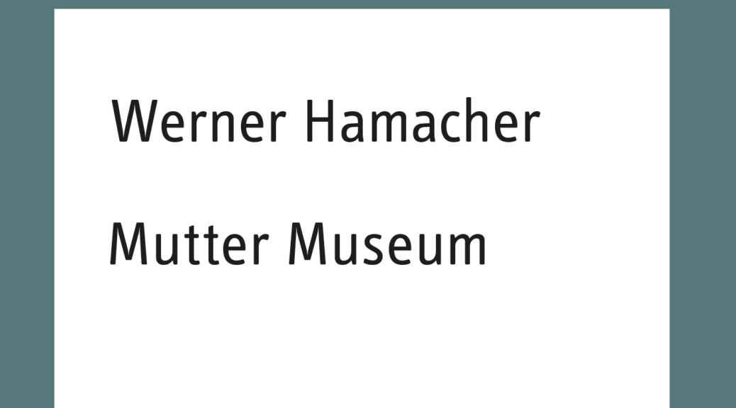 Titelseite Buch Mutter Museum Schriftzug