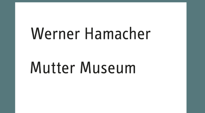 Titelseite Buch Mutter Museum Schriftzug