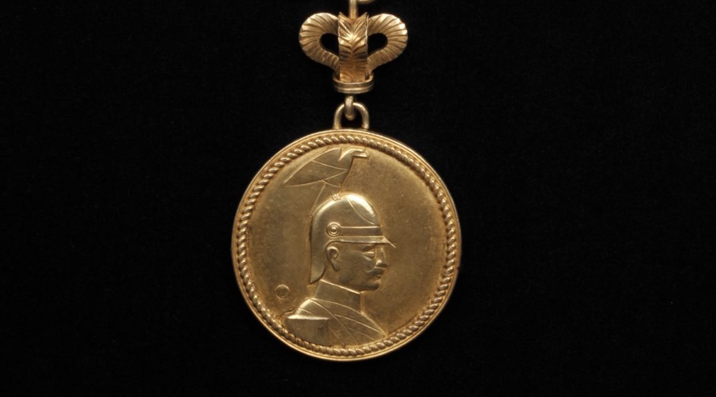 Foto Medaillon mit dem Profilbildnis Kaiser Wilhelms II.